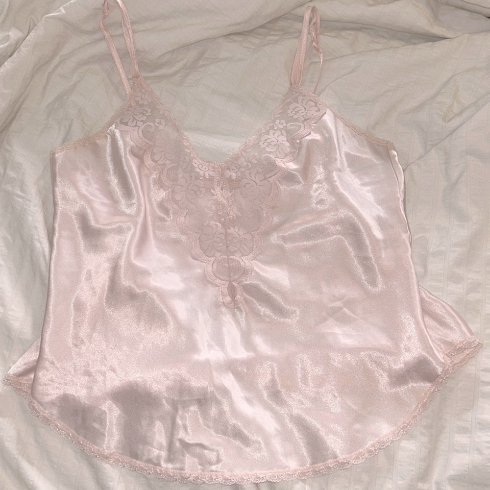 Pink silk top
